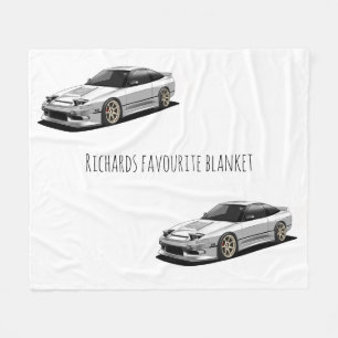 Nissan 240sx handgezeichnete Kunstwerke  Fleecedecke