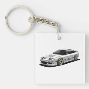 Nissan 240sx handgezeichnete Kunstwerke Schlüsselanhänger