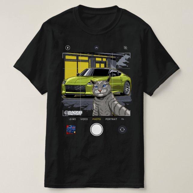 Nissan 400z Selfie Cat T-Shirt (Design vorne)