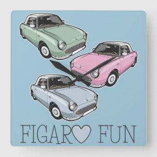 Nissan Figaro-Spaß Quadratische Wanduhr