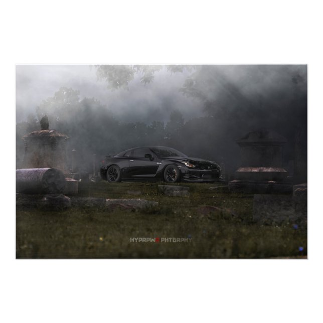 NISSAN GT-R35 1400WHP IN 1800ER GRAVEYARD FOTODRUCK (Vorne)