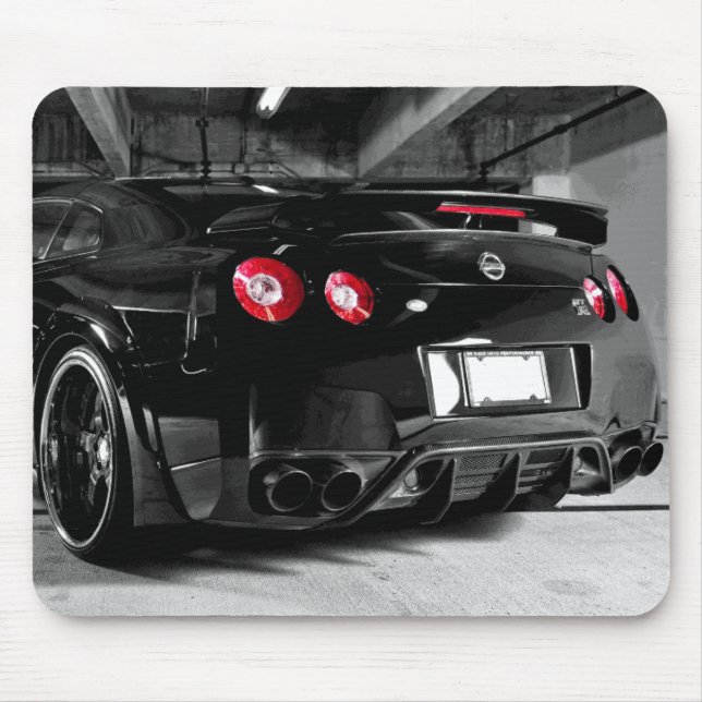 Nissan GT-R High Quality Black Mousepad (Vorne)