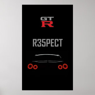 Nissan Gtr art für Hüllen Kissen und Kunstpappe Poster