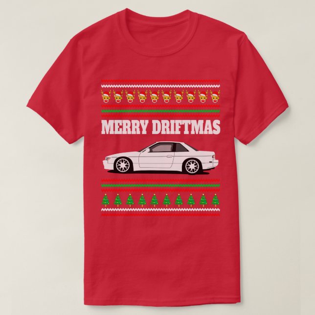 Nissan Silvia S13 Merry Driftmas T-Shirt (Design vorne)
