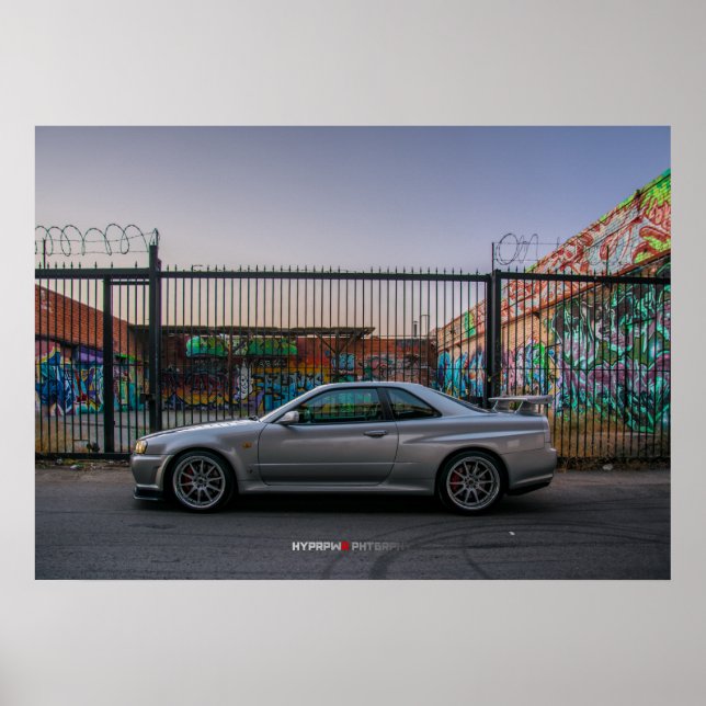 Nissan Skyline GT-R34 in Downtown Los Angeles Poster (Vorne)