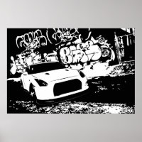 Nissan Skyline GTR mit Graffiti Hintergrund
