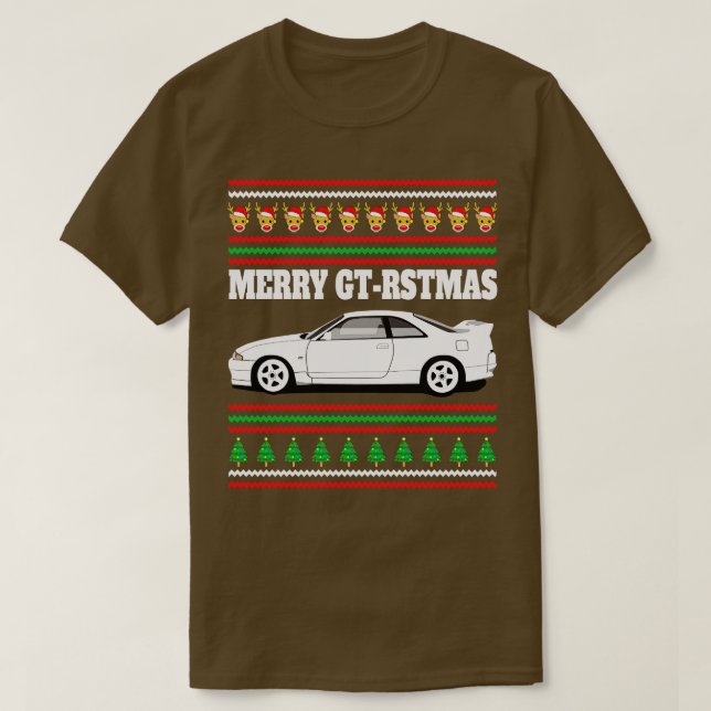 Nissan Skyline GTR R33 Merry Gtrstmas T-Shirt (Design vorne)