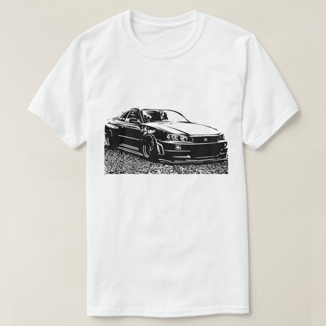 Nissan Skyline GTR VektorR34 bild T-Shirt (Design vorne)