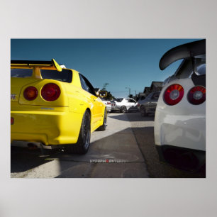 Nissan Skyline R34, R33, R32, R35, Hakosuka GT-r Poster