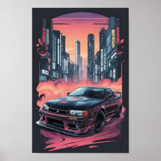 Nissan Skyline r-34 Kunstwerk Poster