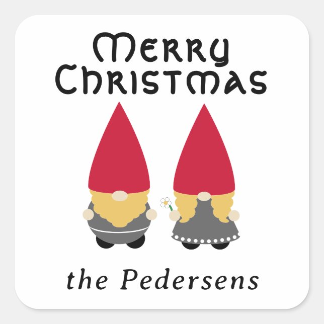 Nisse Folk - Personalisiert Quadratischer Aufkleber (Vorderseite)