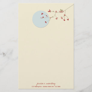 Nistende Vogel-Familie Baby Shower Schreibwaren Pa Briefpapier