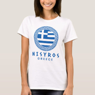 Nisyros und Flagge Griechenlands Damen Weiß T-Shirt