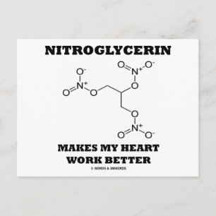 Nitroglyzerin verbessert meine Herzarbeit Postkarte
