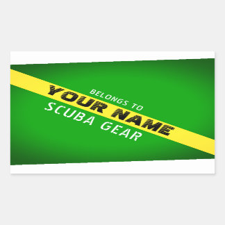 NITROX FLAG. MARK-AUSRÜSTUNG MIT PERSÖNLICHEM NAME RECHTECKIGER AUFKLEBER