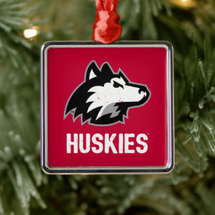 NIU Huskies Distressed Ornament Aus Metall