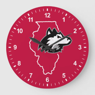 NIU Huskies State Love Große Wanduhr