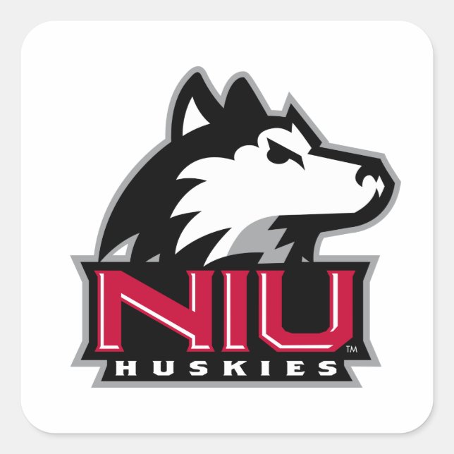 NIU Huskieses Wordmark Quadratischer Aufkleber (Vorderseite)