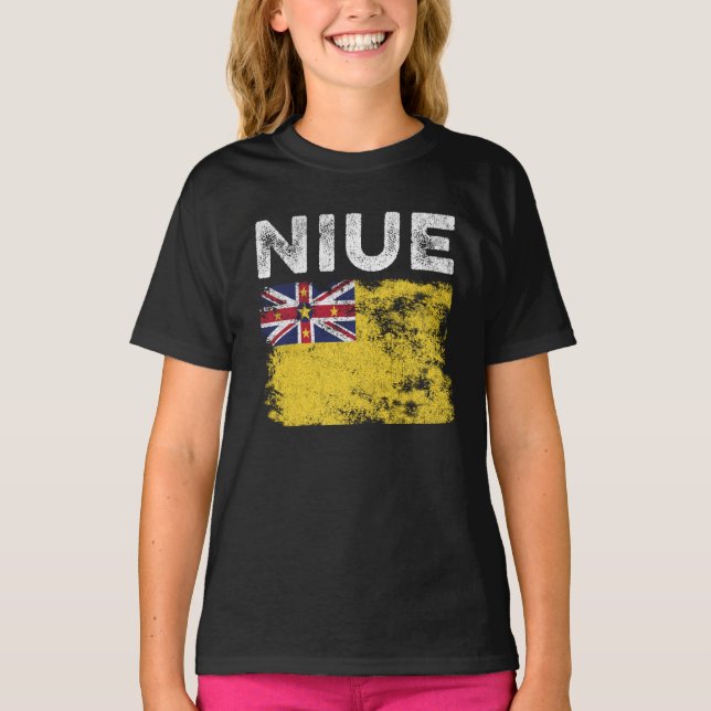 Niue Flag Distressed - Niuean Flag T-Shirt (Vorderseite)