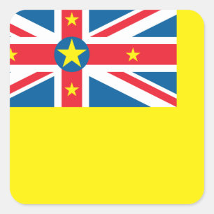 Niue Flag Quadratischer Aufkleber