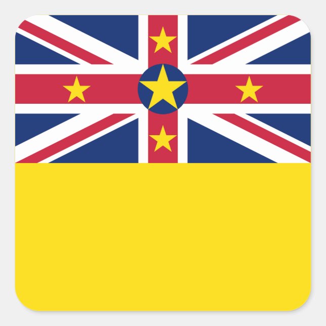 Niue Flag Quadratischer Aufkleber (Vorderseite)