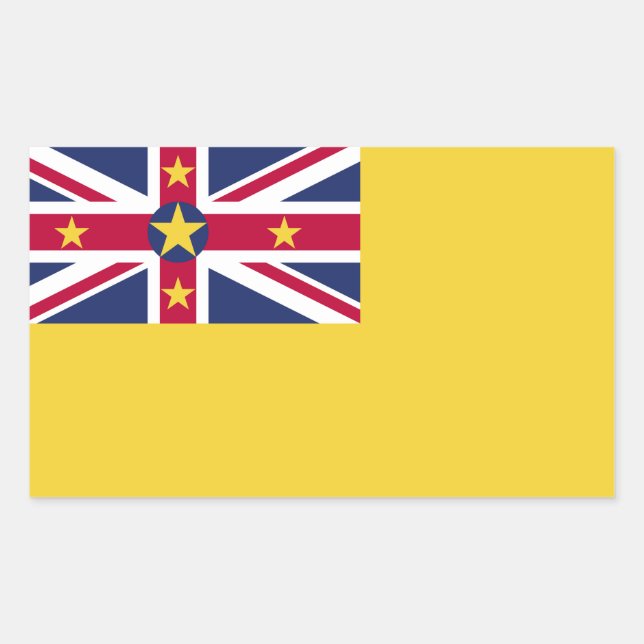Niue Flag Rechteckiger Aufkleber (Vorderseite)
