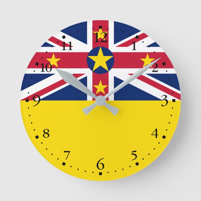 Niue Flag Runde Wanduhr (Vorderseite)