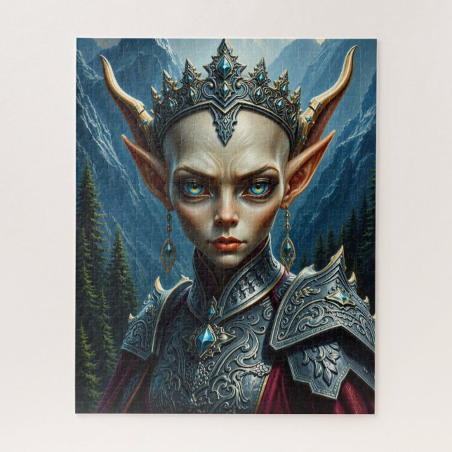 Nivalis Mountain Elfenkönigin Dark Fantasy Puzzle (Vertikal)