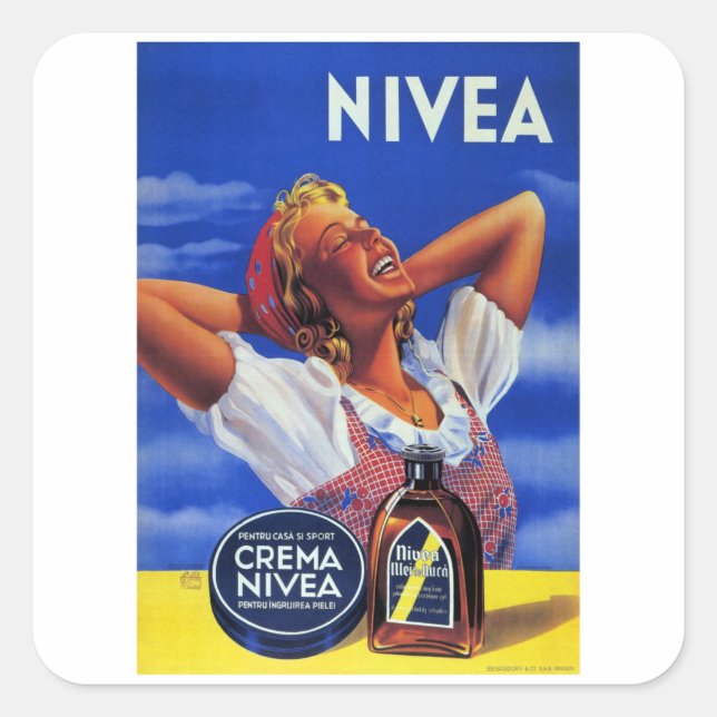 Nivea - Crema Quadratischer Aufkleber (Vorderseite)