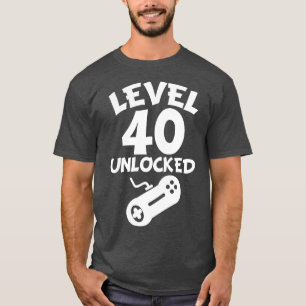 Niveau 40 freigesetzt Videospiel-40. Geburtstag T-Shirt