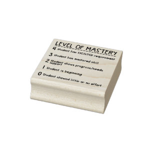 Niveau der Beherrschungs-Briefmarke Gummistempel