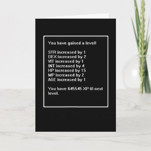 Niveau herauf Geburtstags-Karte Karte