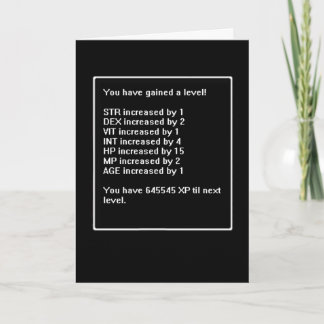 Niveau herauf Geburtstags-Karte Karte