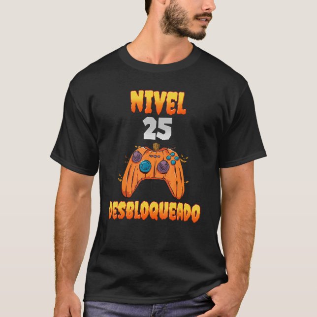 Nivel 25 Desbloqueado 25 Años de Edad Cumpleaños V T-Shirt (Vorderseite)