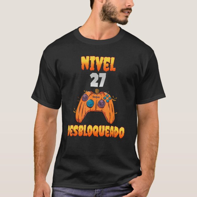 Nivel 27 Desbloqueado 27 Años de Edad Cumpleaños V T-Shirt (Vorderseite)