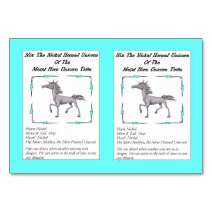 Nix die Nickel-Horned Unicorn Trading Card Tischnummer