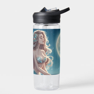 Nixe am Strand bei Nacht Trinkflasche