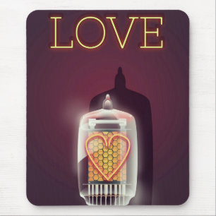 Nixie Tube 'Liebe' Vintage Poster Mousepad