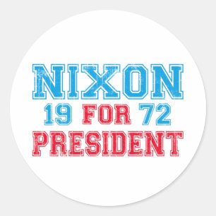Nixon-Wahl 1972 Runder Aufkleber