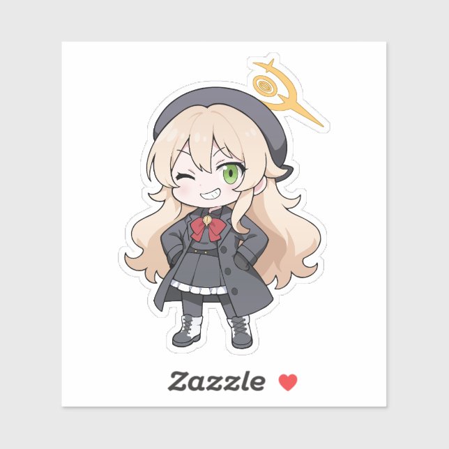 Niyaniya Chibi Blue Archive Fanart Aufkleber (Blatt)