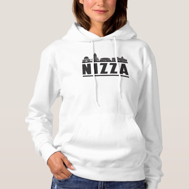 Nizza City Skyline Cityscape Funny Gift Hoodie (Vorderseite)