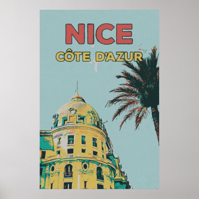 Nizza Côte d'Azur Negresco - Abbildung Frankreich Poster (Vorne)