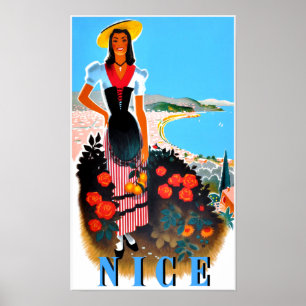 Nizza, Frankreich - Reiseplakat Poster
