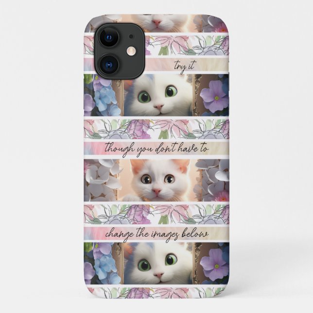 Nizza gestreifte austauschbare Foto-Katze Case-Mate iPhone Hülle (Rückseite)