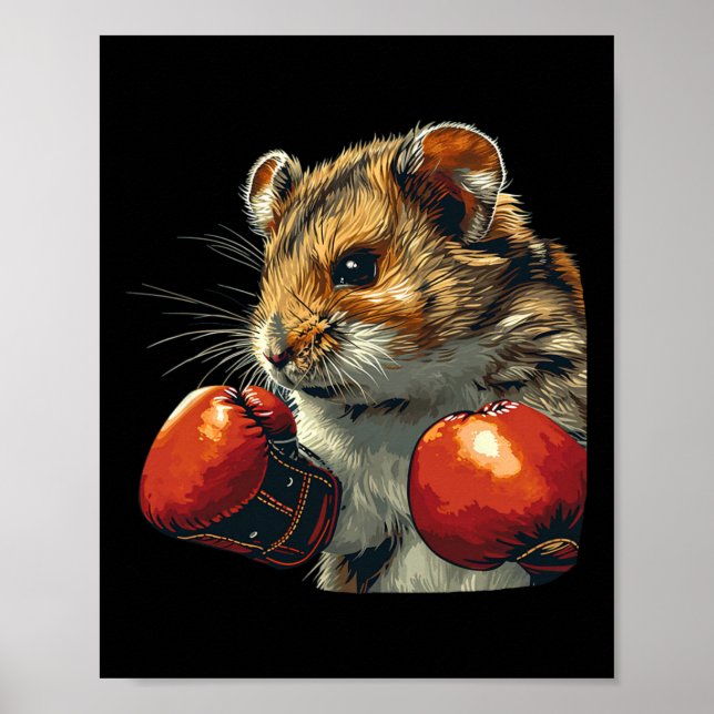 Nizza Hamster Boxerkostüme mit Boxhandschuhen für Poster (Vorne)