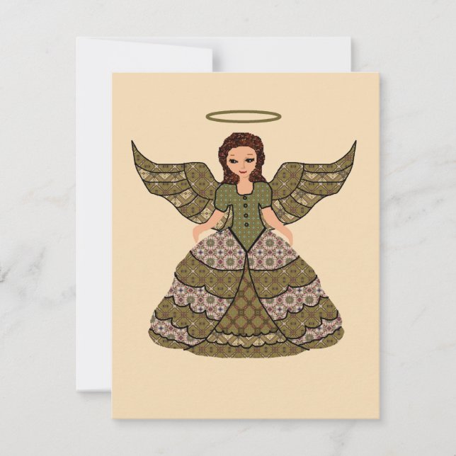 Nizza-Patchwork-Engel Einladung (Vorderseite)