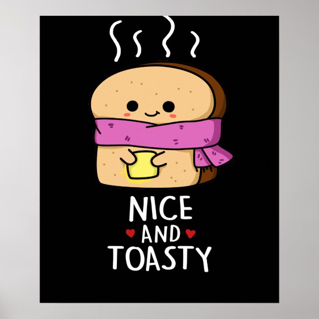 Nizza und Toastgewitzter Toast Butter Pun Dark BG Poster (Vorne)