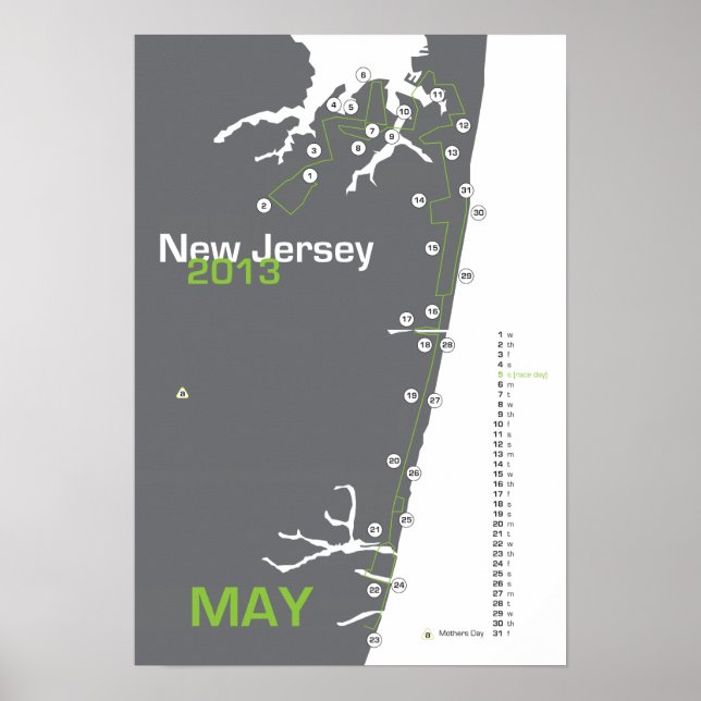 NJ Marathon Map Poster (Vorne)