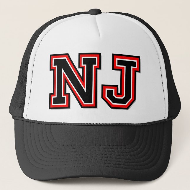 'NJ Monogram' Truckerkappe (Vorderseite)