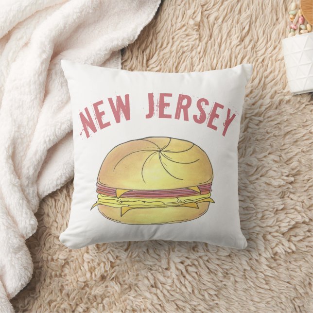 NJ New Jersey Pork Roll Breakfast Egg Sandwich Kissen (Decke)